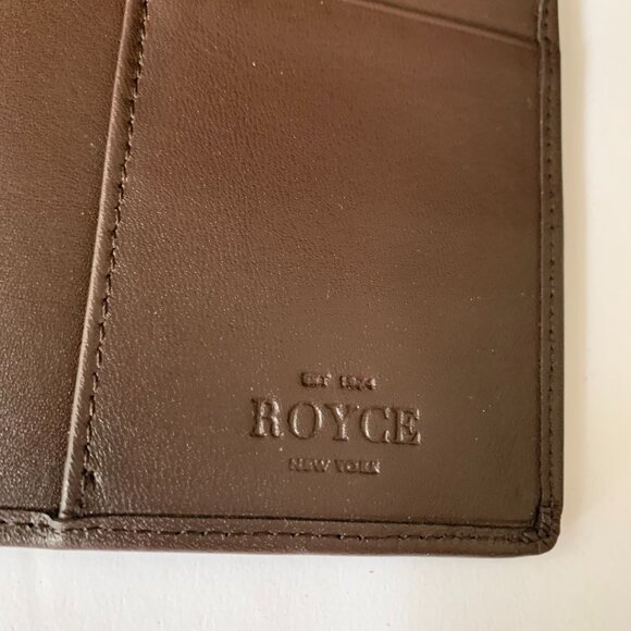 ROYCE NEW YORK RFID PASSPORT COVER AND LUGGAGE Tag Travel Set BROWN - Picture 6 of 9